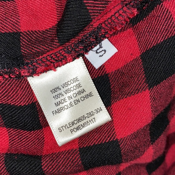 Cloth and Stone sold at Anthropologie red & black flannel shirt size small - Picture 9 of 9